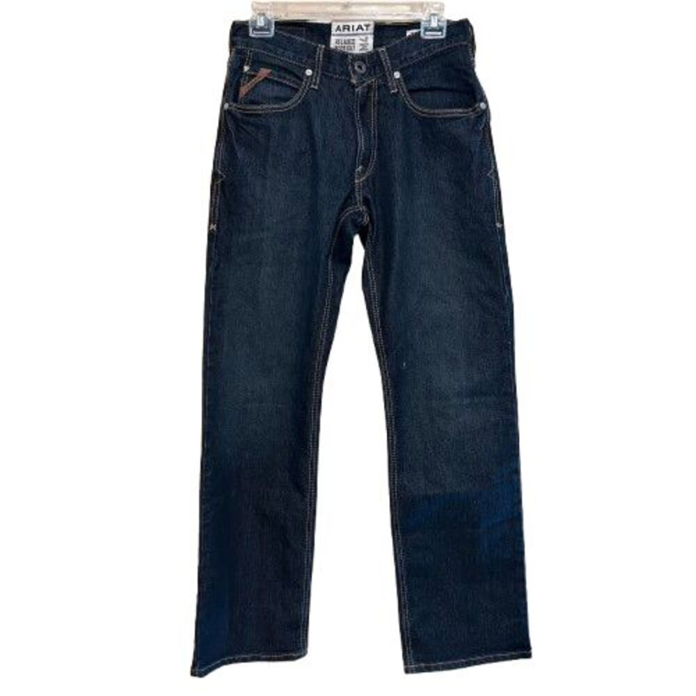 Ariat M4 Jeans Relaxed Bootcut Jeans 28x33 Blue Dark Wash Denim Cotton Stretch
